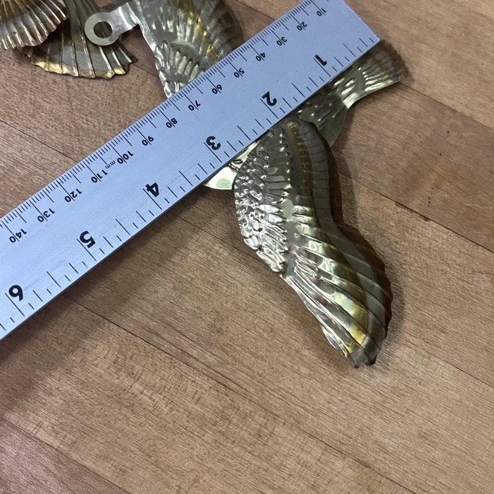 Vintage Brass Flying Bird Wall Decor Set of 3 Mid Century Hollywood Regency